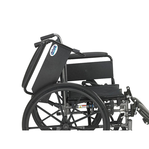 Drive Medical K318DFA-ELR Cruiser III Light Weight Wheelchair with Flip Back Removable Arms, Full Arms, Elevating Leg Rests, 18" Seat